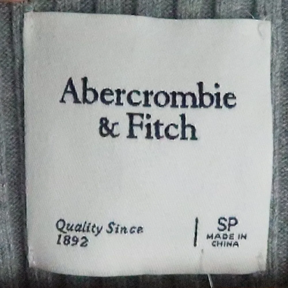 ABERCROMBIE & FITCH GREY LONG SLEEVE RIBBED CROPPED OPEN CARDIGAN SWEATER SIZE S